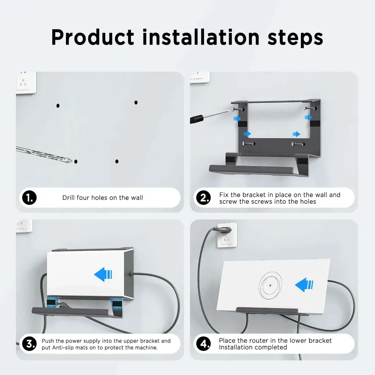 Starlink Gen 3 Router Mount, 2-in-1 Wall Mount for Starlink Standard Gen 3 Mesh Router and Starlink Gen 3 Power Supply Mounting Kit - Image 5